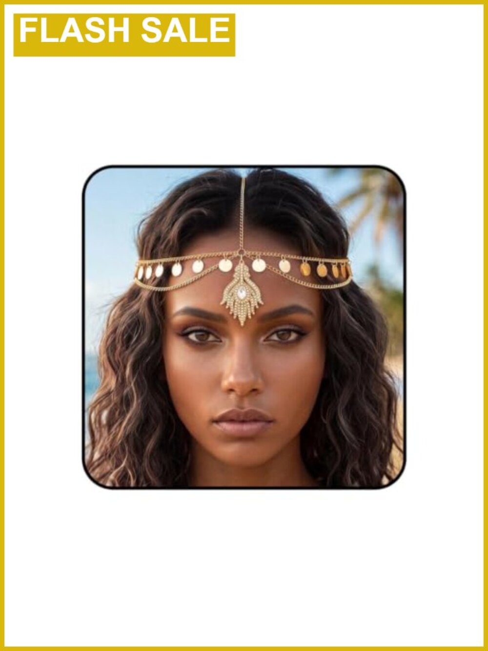 Boho Egyptian Head Chain Gold Costume Hair Accessory for Women